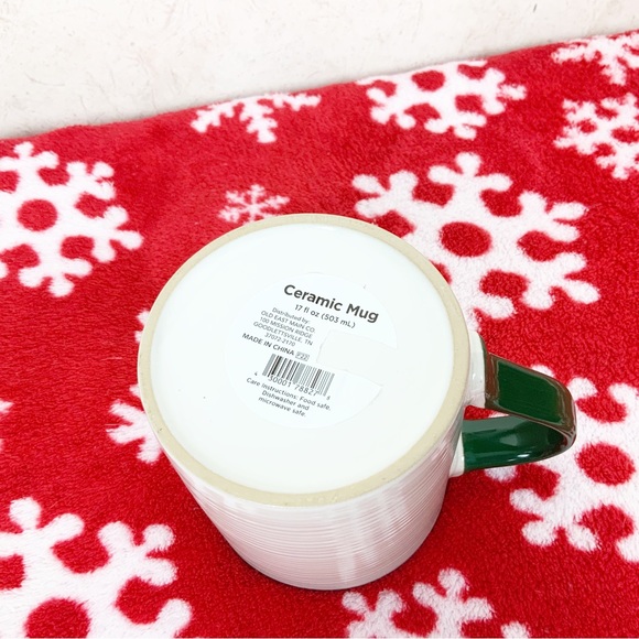 Merry & Blessed Christmas Tree Mug 17 Oz Ripple Textured Rustic - Picture 5 of 6